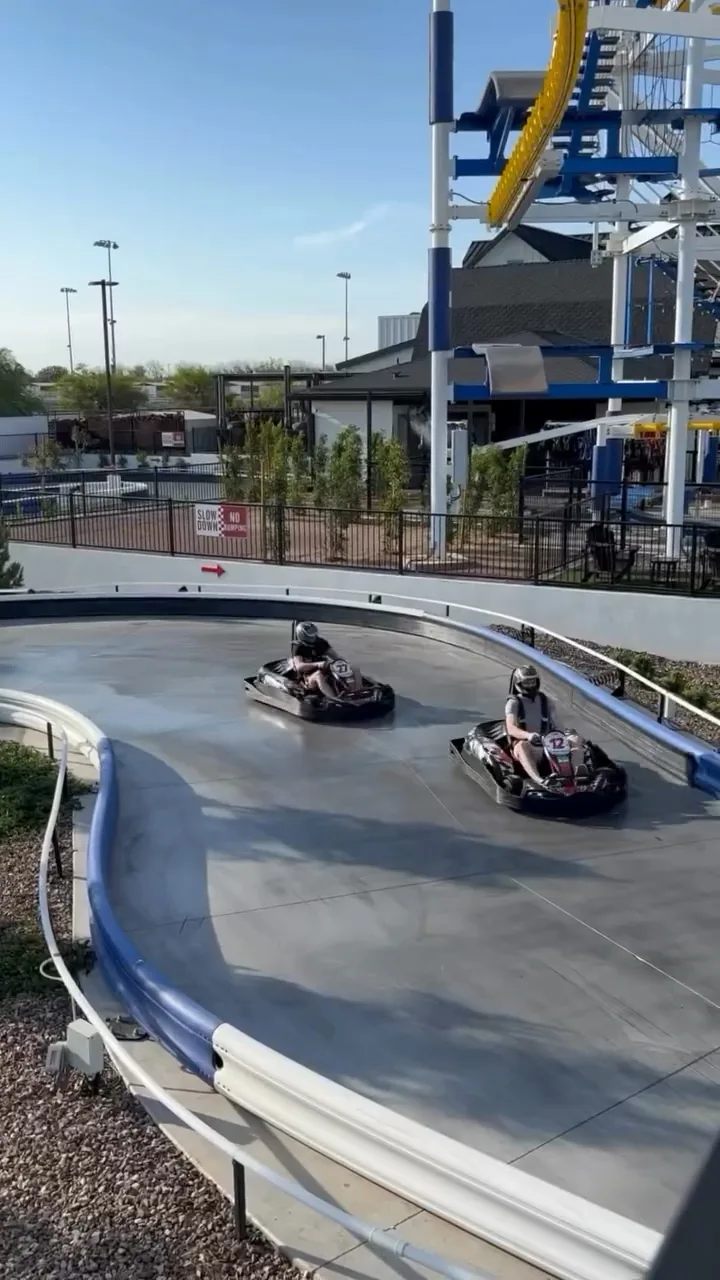 Games at an indoor arcade, one of the best indoor attractions Mesa AZ visitors reach in under 30 minutes Teens racing go-karts at Pecan Lake, a top teen activity Chandler AZ families drive to in Queen Creek